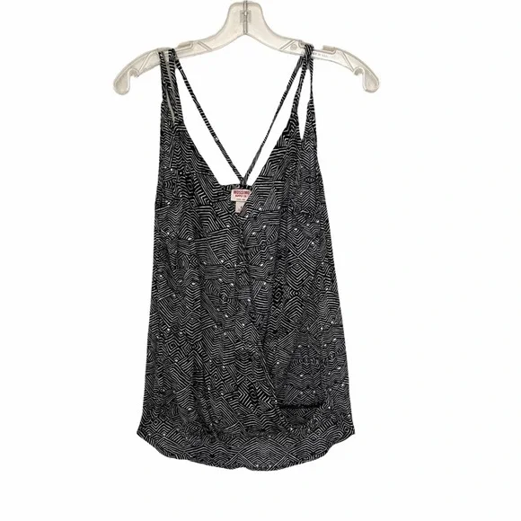 Mossimo Woven Printed V-Neck Cami Black & White Size Small - Picture 2 of 9